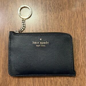 🩵 4 for $25 Kate Spade Black Leather Zip Pouch with Keychain